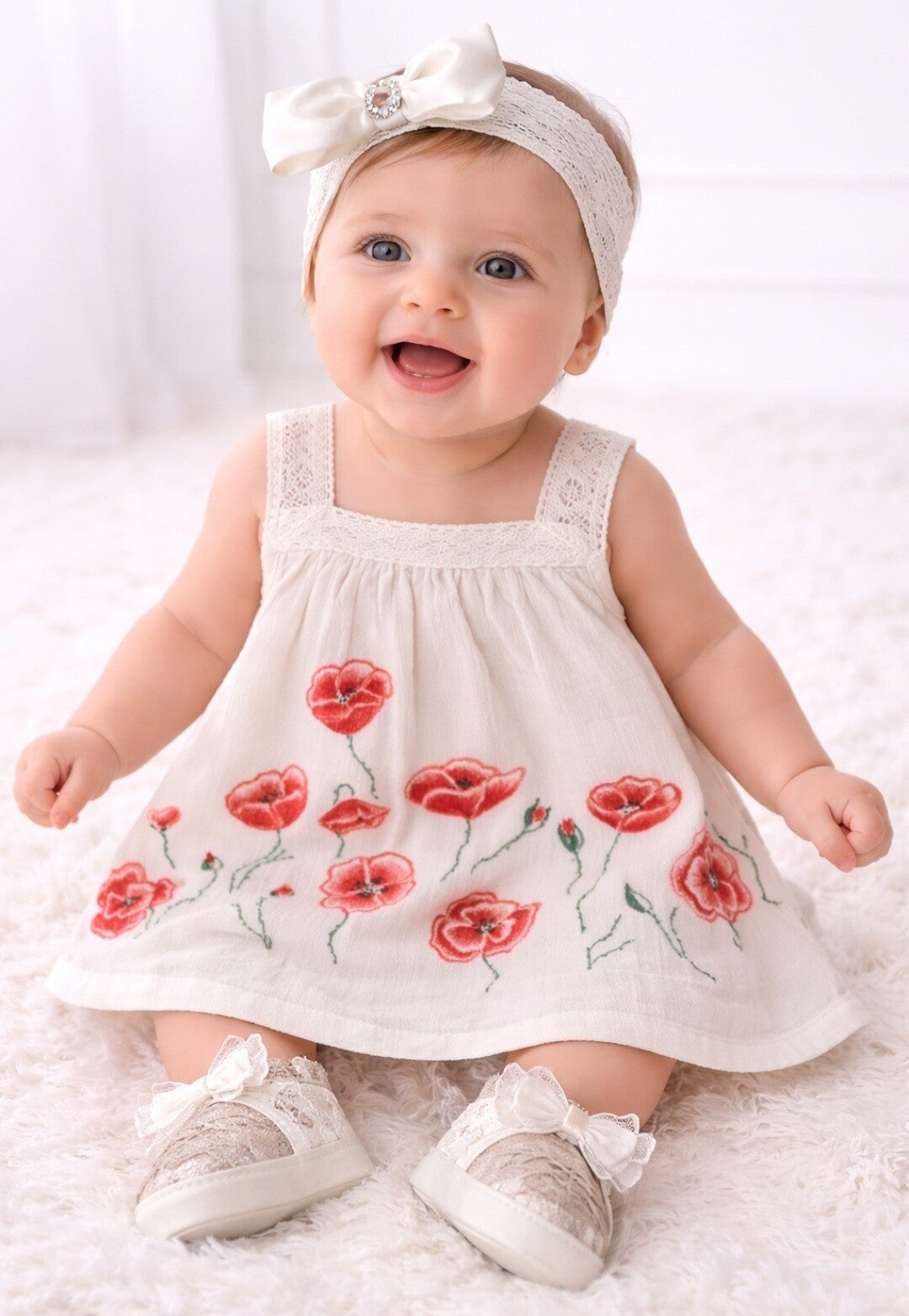 Baby Taufkleid Gr. 50 56 Geschenkset Geburt  Partykleid Geburtstag weiß