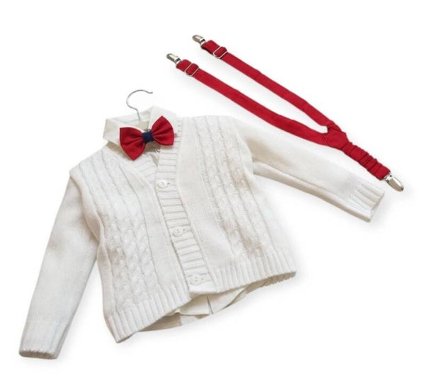 Taufanzug Set Baby Gr. 74 80 Junge Taufe Hemd Fliege Hosenträger 9-12M