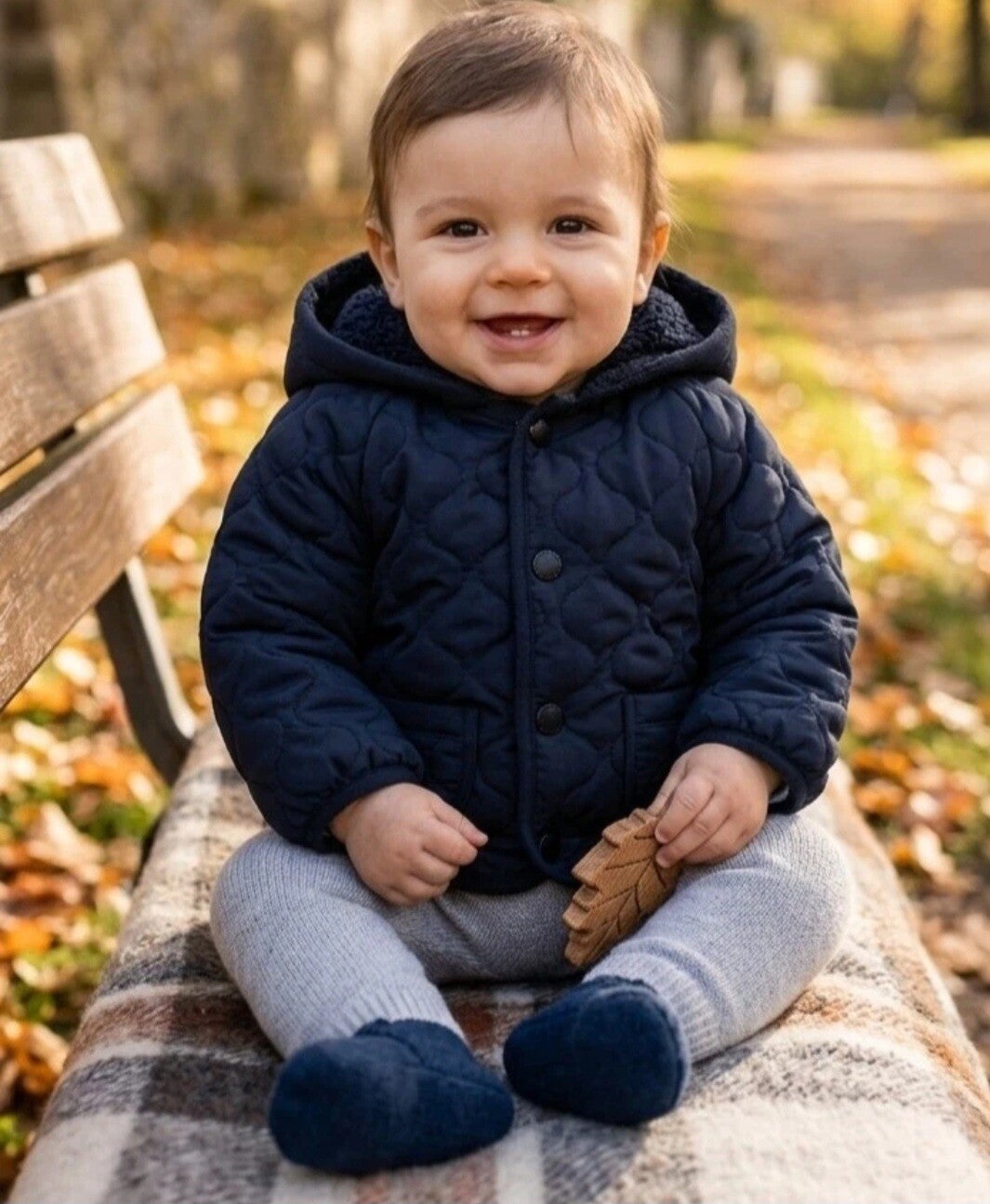 Baby Jungen Jacke Winterjacke 80 86 Kapuze warm gefüttert Taufjacke 12-18 Monate