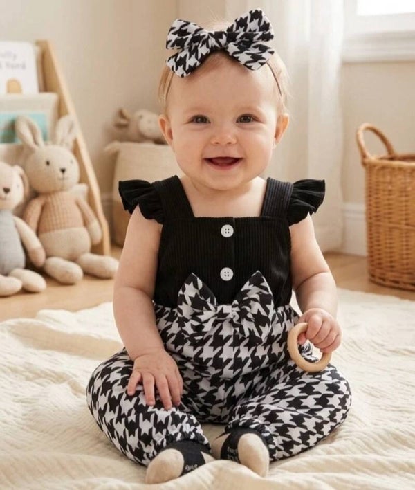 Baby Mädchen Overall Stirnband Set Gr. 68 74 Strampler Sommer Geschenkset Geburt