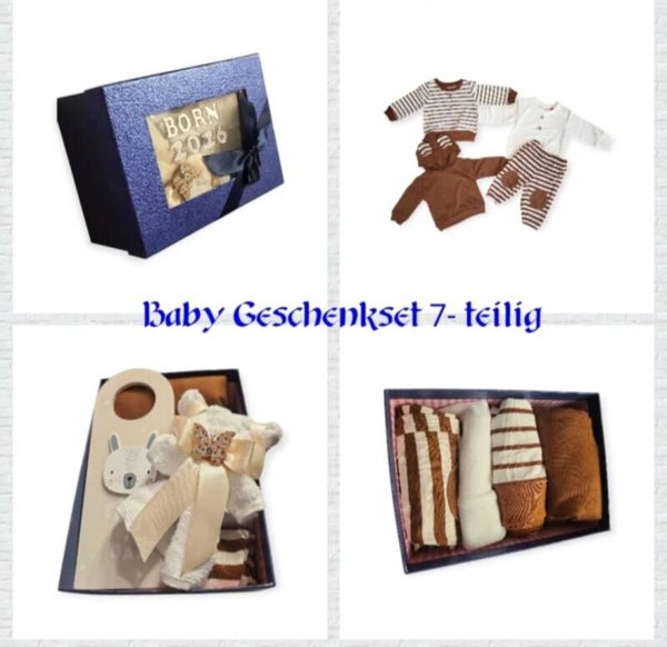 Baby Junge Geschenkset 62 68 Geschenkbox Geburt 5-tlg Babygeschenk 3-6M Set