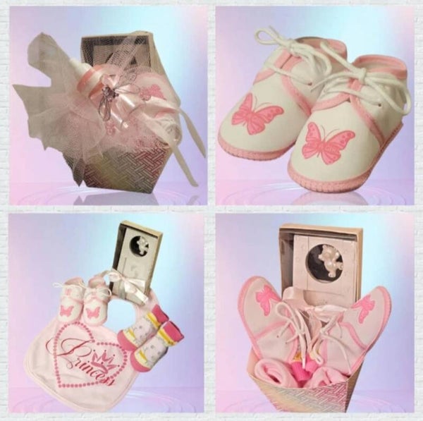 Baby Mädchen Geschenkset Geburt Neugeborene Geschenkbox 4-tlg Set