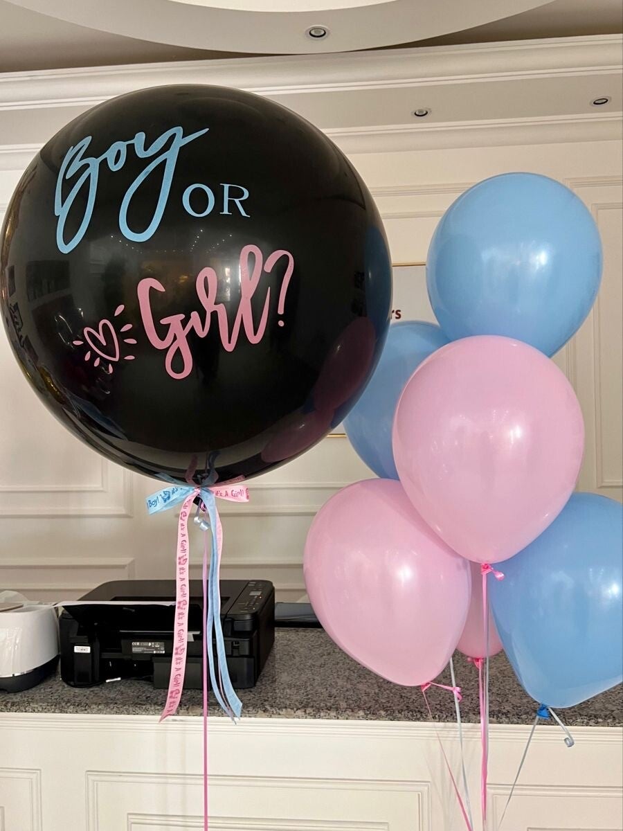 36“ Hellium Gender Reveal Balloon Bouquet