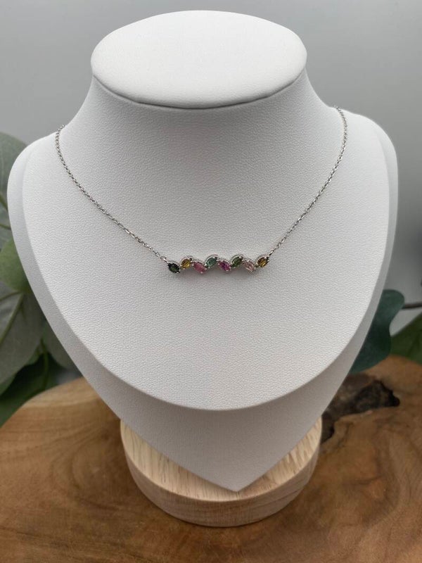 Bunte Turmalin Kette