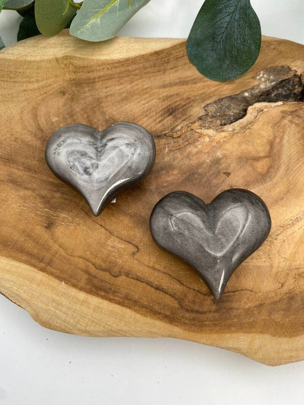 Silber Obsidian Herzen