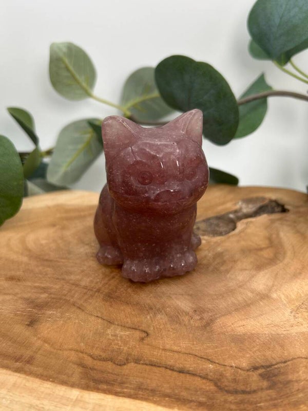 Erdbeerquarz Katze