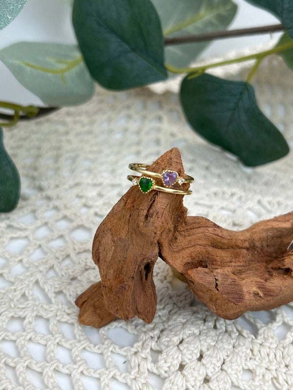 Amethyst / Diopsid Ring
