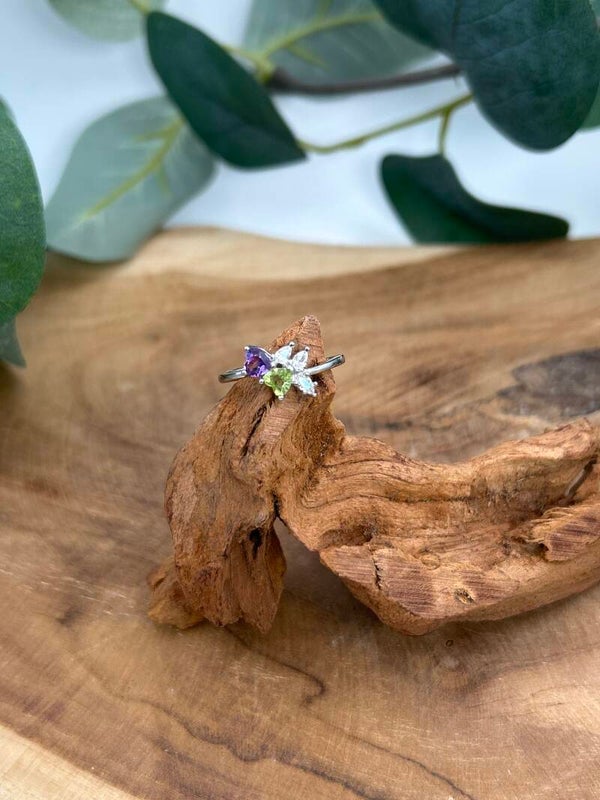 Peridot und Amethyst Ring