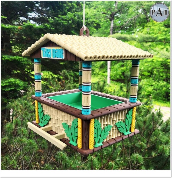 Tiki bar birdfeeder