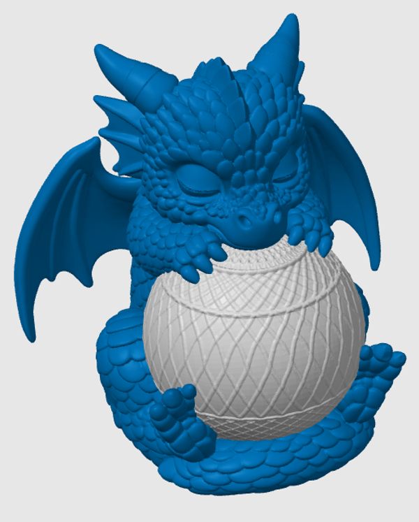 Sleeping baby dragon lamp