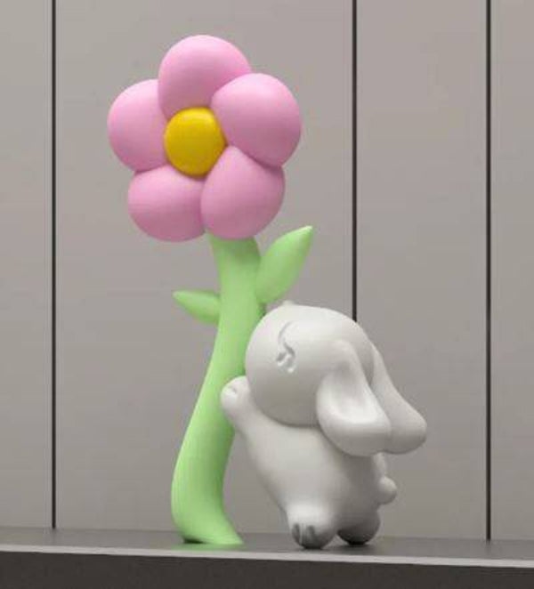 Easter bunny with flower