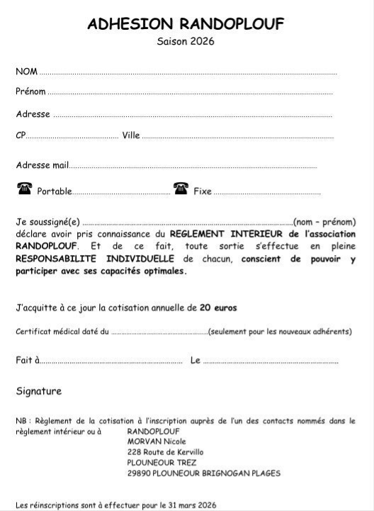 Randoplouf longe côte sur la côte des légendes