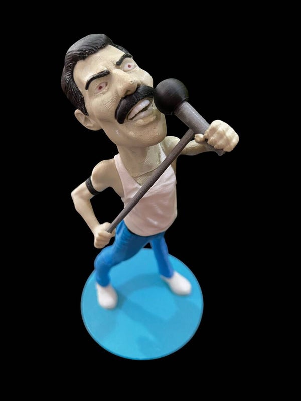3D Printed Freddie Mercury Collectible Figurine & Desk Decor 13cm Tall