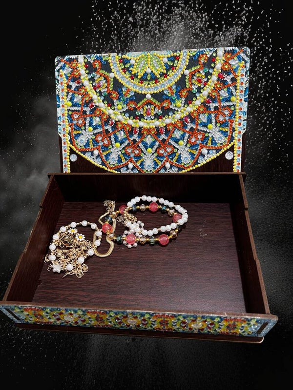 Bohemian Mosaic Mandala Wooden Jewelry & Valet Box