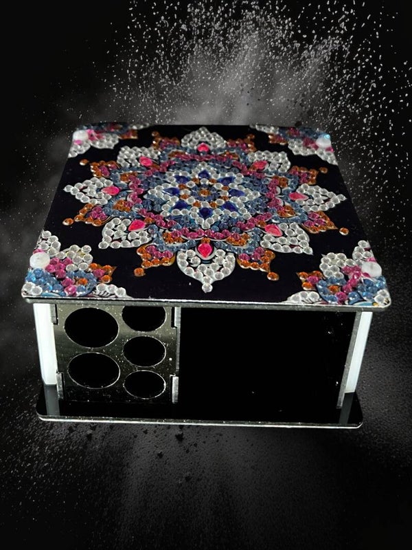 Radiant Starburst Mandala Diamond Art Desk Pen Organizer