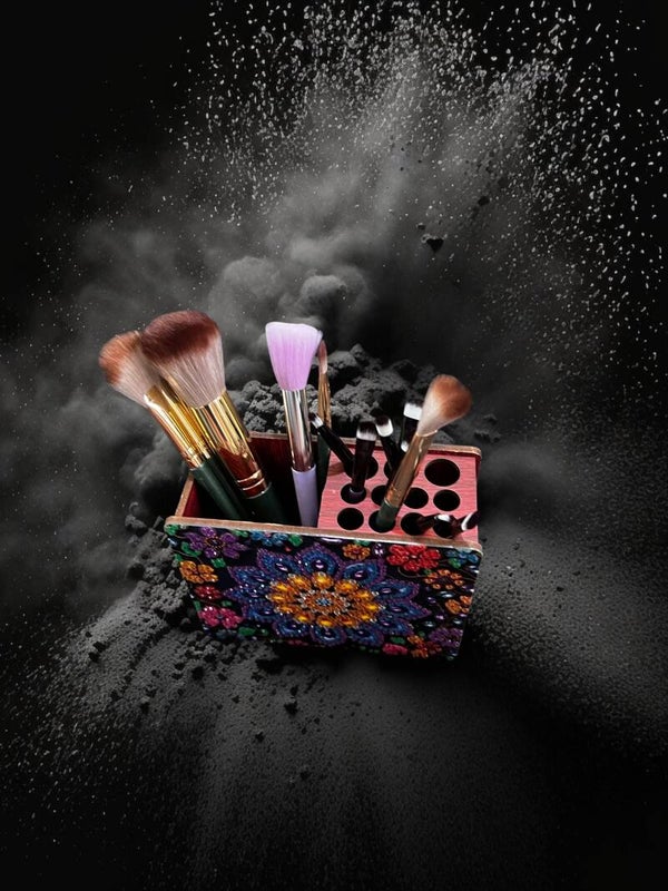 Vibrant Mandala Diamond Art Makeup Brush Holder & Organizer