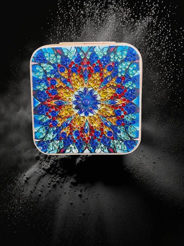 Premium Soft Travel Jewelry Box – Sparkling Diamond Art Cover