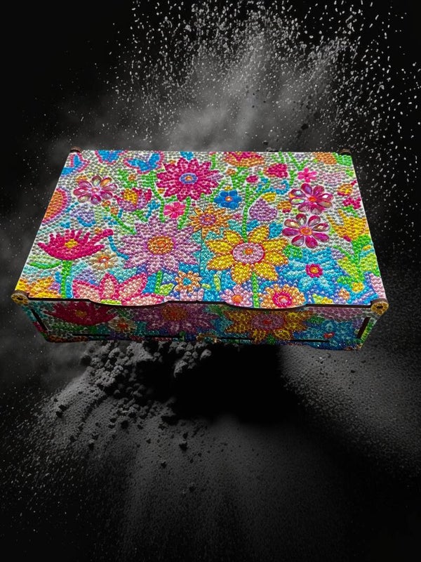 Enchanting Floral Meadow Wooden Jewelry & Trinket Box