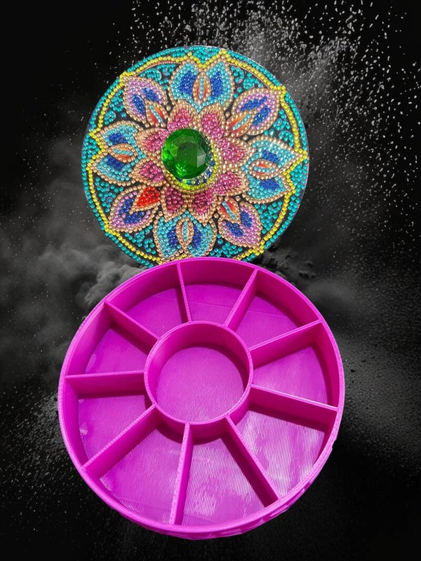 Vibrant Emerald Mandala 9-Compartment Sorting Box