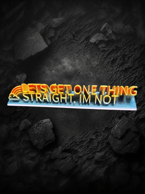 Bold & Witty:  Rainbow Pride "Let's Get One Thing Straight" Desk Sign