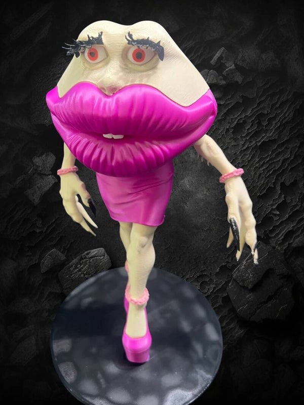 Quirky & Glamorous: "Yassified" Lips Creature Display Figurine