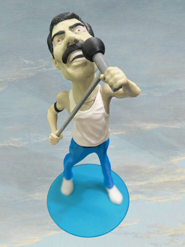 3D Printed Freddie Mercury Collectible Figurine & Desk Decor 13cm Tall