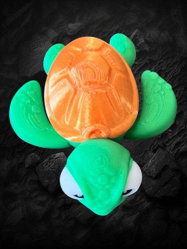 Ocean Pals: 3D Printed Articulated Sea Turtle Flexi Fidget Toy