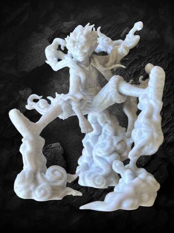 Sun God Awakening: 3D Printed Monkey D. Luffy Gear 5 Anime Figurine