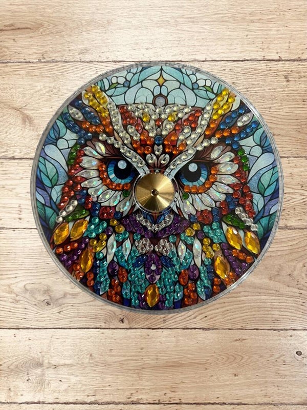 Mystic Woodlands: Diamond Painting Round Owl Incense Holder Burner