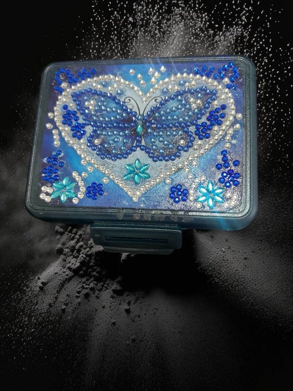 Shimmering Butterfly Heart 7-Day Travel Pill Organizer