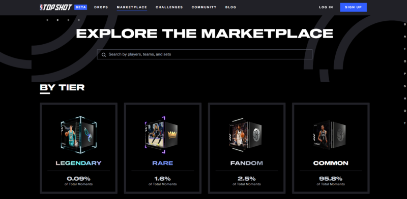 NBA Top Shot offre aux fans de NBA d’échanger des NFT des moments forts des matchs de la NBA.