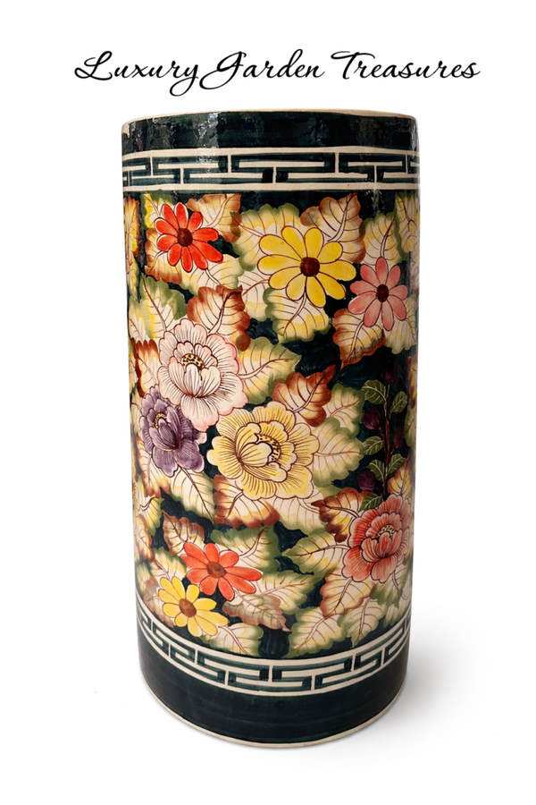 The Chelsea Floral Umbrella Stand- Hand-Painted