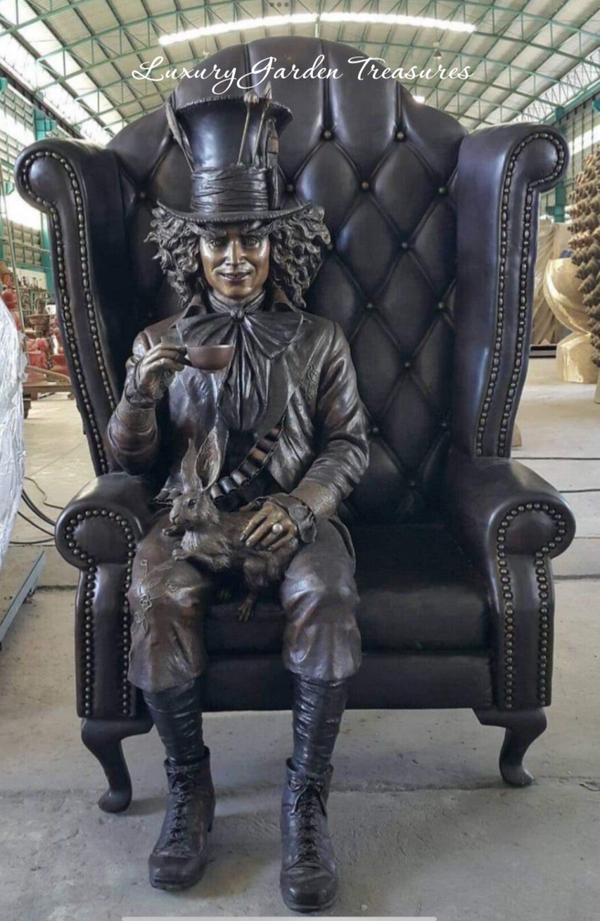 Bronze Mad Hatter Sculpture