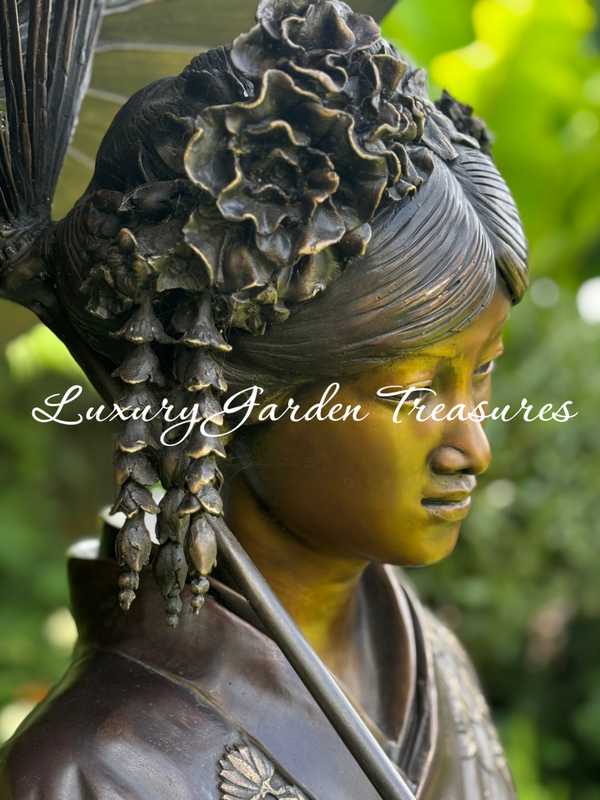 Bronze Japanese Geisha Girl