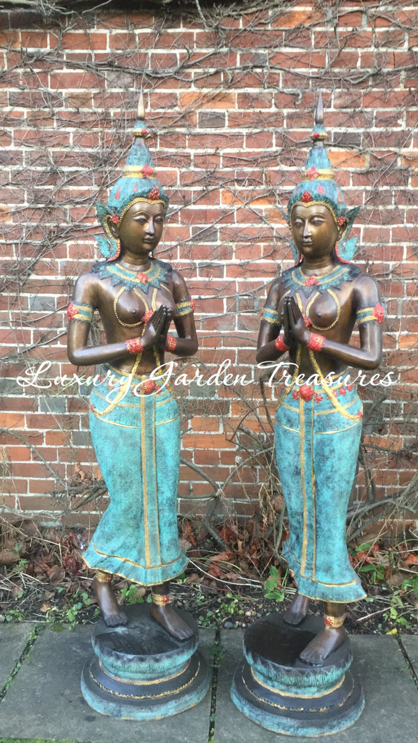 Pair of Bronze Oriental Figures