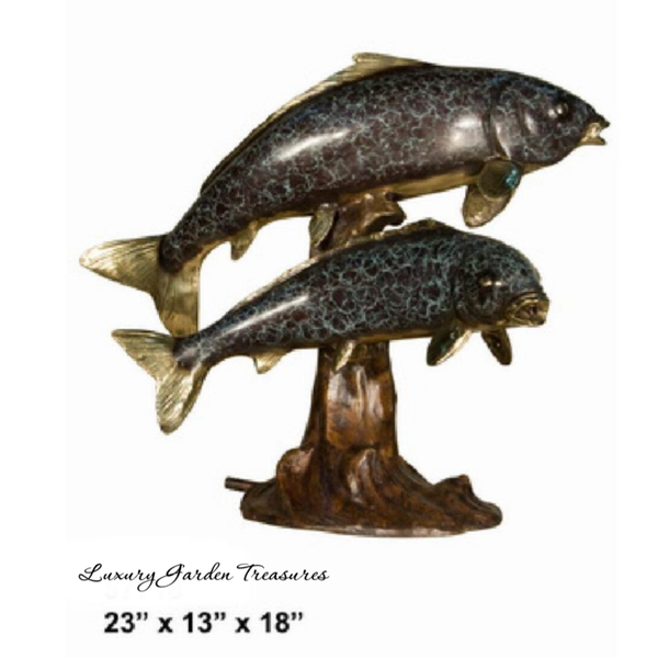 Bronze Koi Fish Water Feature – Majestic Pair