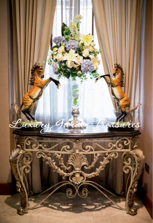 Bronze Console Table With Marble Top