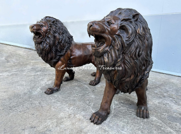 Bronze Lions - Roaring Guardians