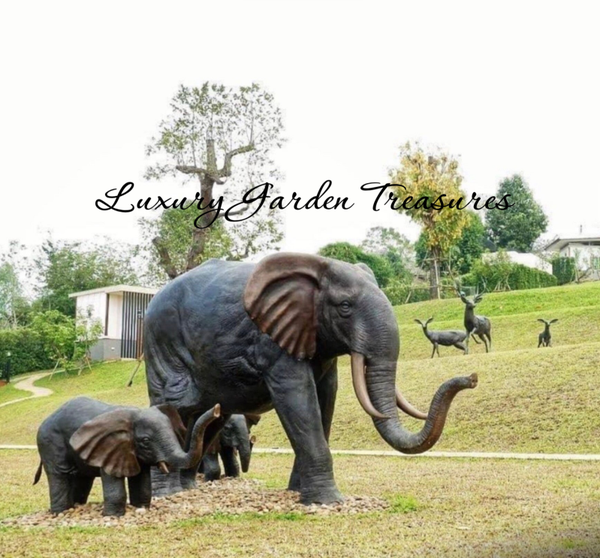 Bronze Elephant Family Mother x 3