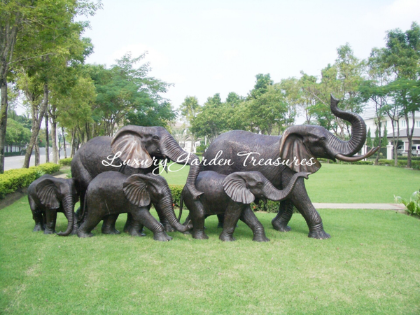 Bronze Elephant Family x 5