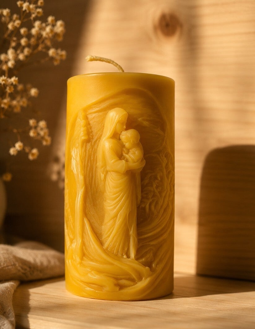 Äkta bivaxljus figur Jesus
