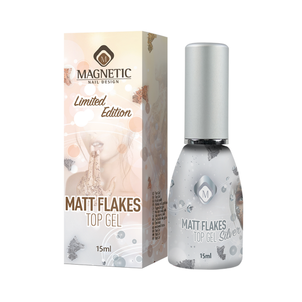 Matte Flakes Top Gel Silver 104025
