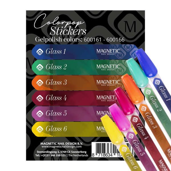 Colorpop Stickervel Glass Gelpolishes 600161 t/m 600166 240014