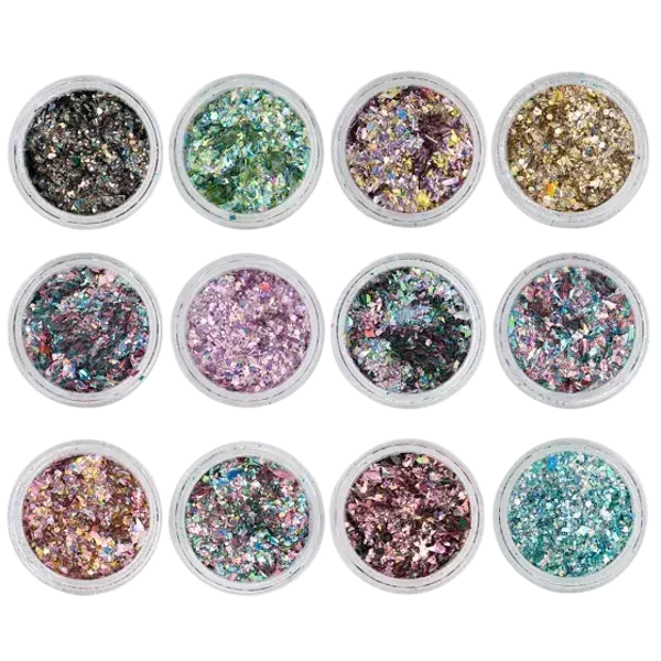 Crushed Metal Flakes 12 Colors 118894