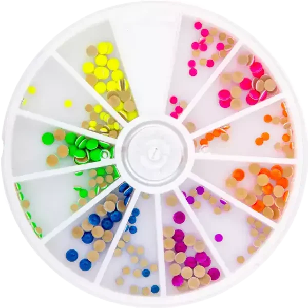 Neon Studs 240pcs 6 colors in 2 sizes 117508