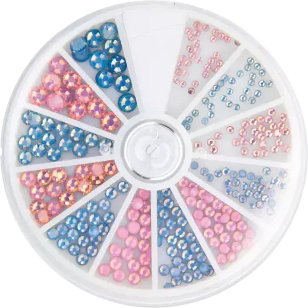 Frosted Rhinestones Pink and Blue 6 sizes 270pcs 118321