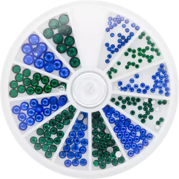 Rhinestone Wheel Sapphire and Emerald 6 sizes 270p 118303