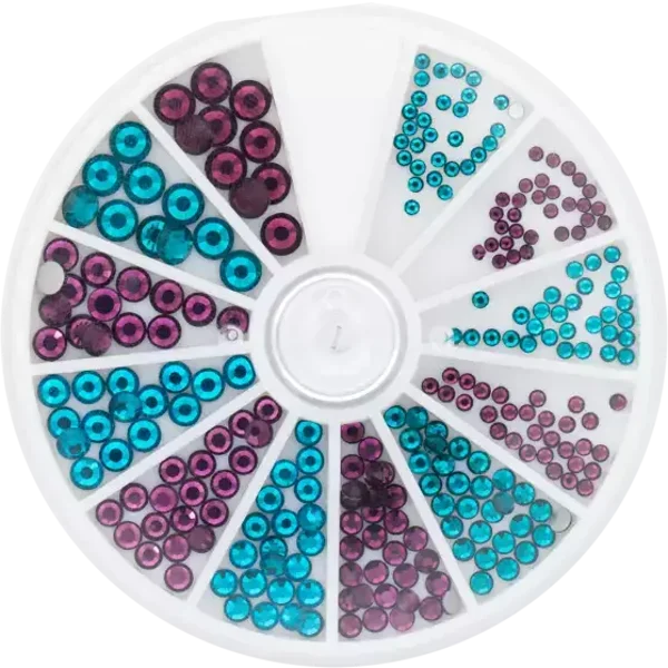 Rhinestone Wheel Zircon and Amethyst 6 sizes 270p 118304