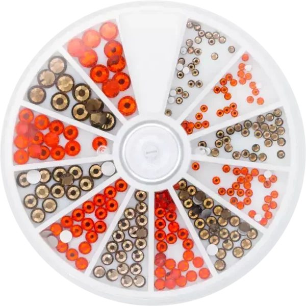 Rhinestone Wheel Topaz and Hyacinth 6 sizes 270pcs 118305