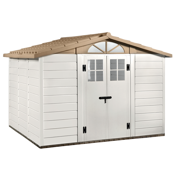Garofalo Tuscany Evo 280 - Caseta de jardín - Con ventanas y puerta de doble hoja - 282.5x242.5x225 cm